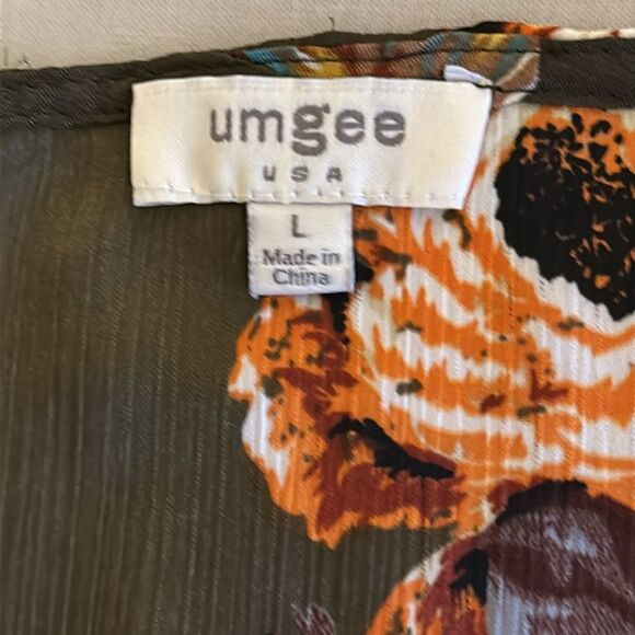 Umgee Women’s Twist Front Floral Print Top in Olive Size L - Picture 7 of 11
